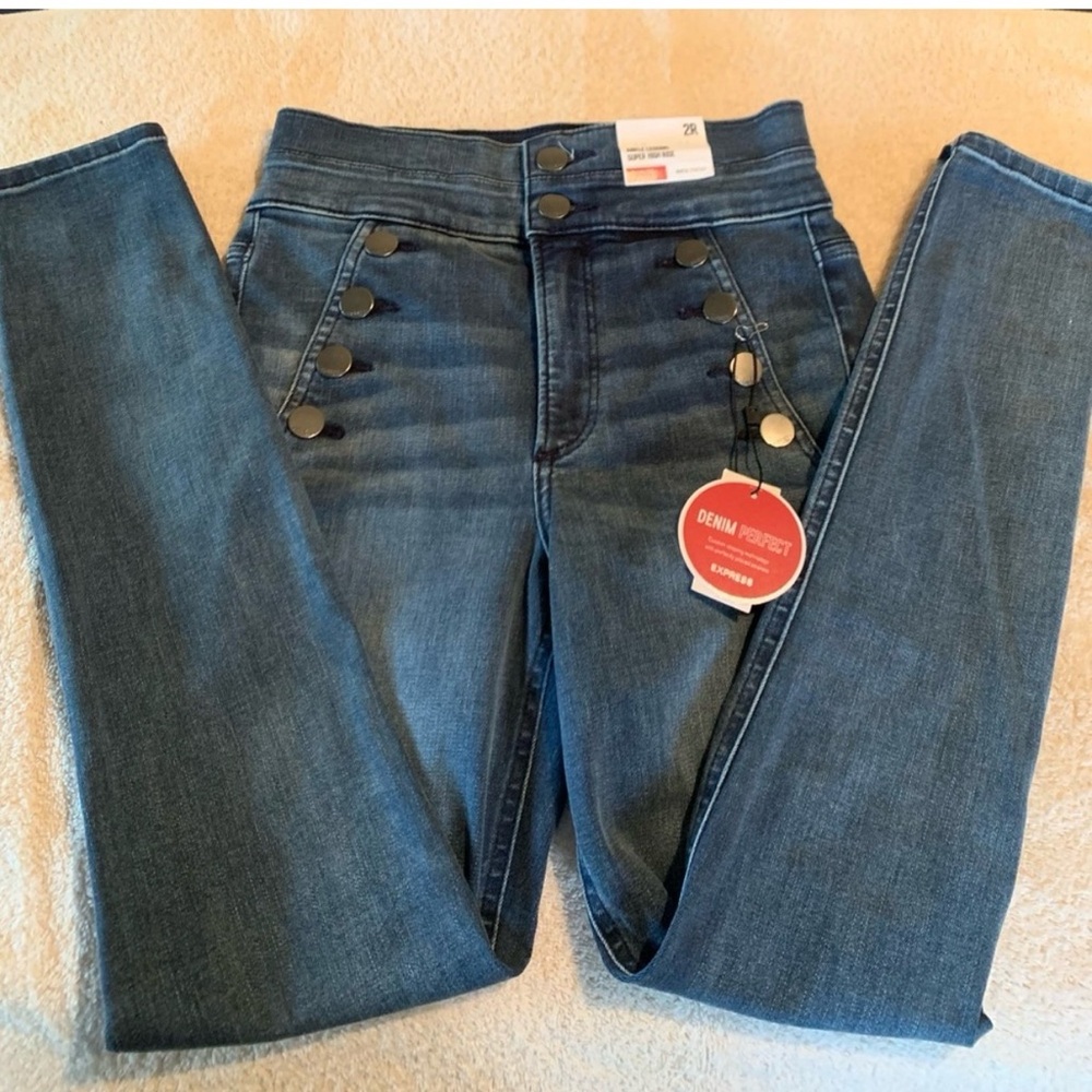 Express High Rise Blue Jeans